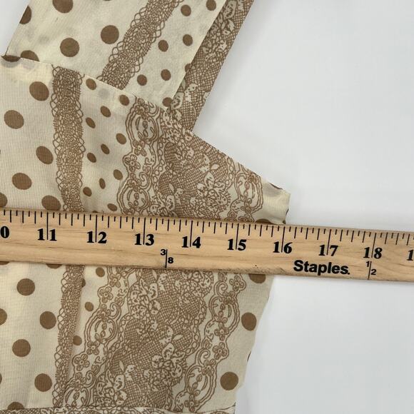 Vtg Handmade Womens Dress Asymmetrical Hem Polka Dot Cottage Milkmaid Size XS - Picture 7 of 10